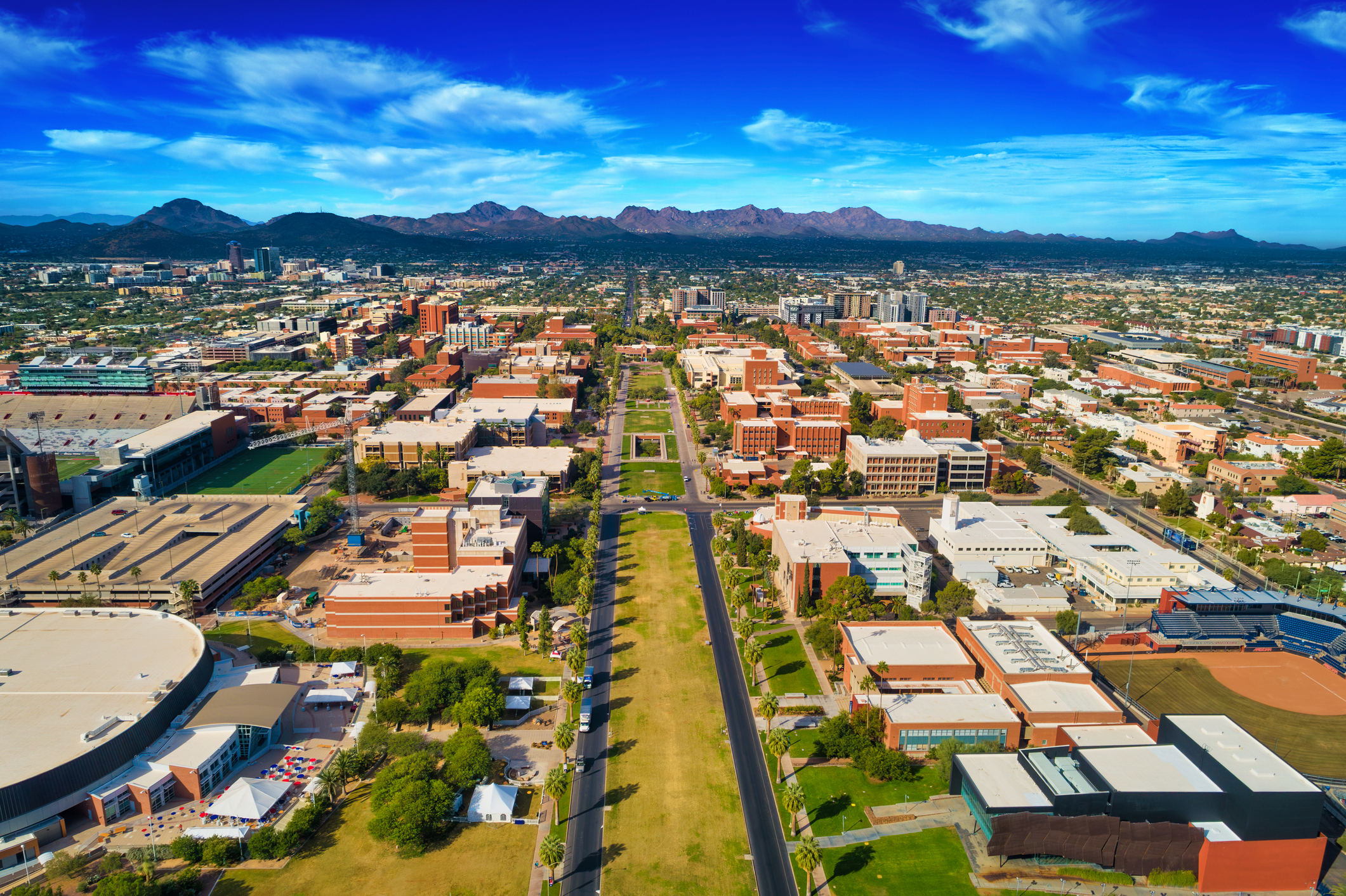 An overview of University of Arizona grounds. 